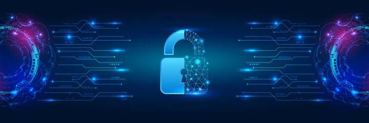 Poster - Data protection, privacy, and internet security concept. Cybersecurity for business and internet project. Vector illustration of data security services.