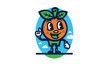 Orange character mascot vector illustration