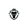 Bull Skull, Crown and Shield logo / icon design