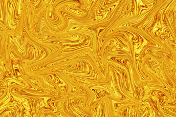 Wall Mural - Liquid gold paint on white paper abstract background