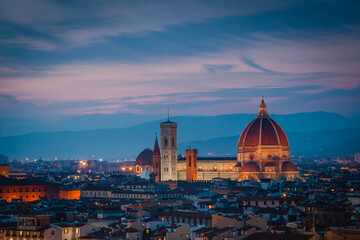 Evening view over Florence in Tuscany, Italy