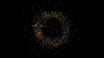 Wall Mural - golden particles shining stars dust bokeh glitter awards dust circle abstract background.