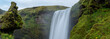 © Neal Pritchard/Stocksy - A panoramic view of skogafoss waterfall in iceland