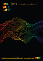 Wave Lines Pride Week Poster and Flyer