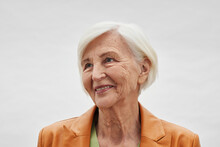 Happy Senior Woman Studio Portrait