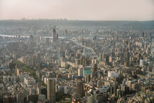 View Of Taipei City From Taipei 101 Building In Taiwan.