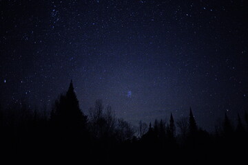 Wall Mural - astrophotography image taken of constellation pleiades in ontario, canada. photo of the stars in the