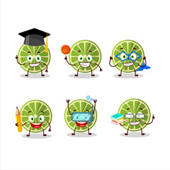 Poster - School student of lemon cartoon character with various expressions