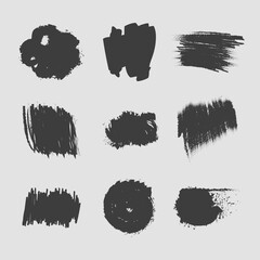 Sticker - scribble stain paint brush black image set