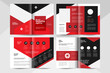 Black and red business brochure design template. Corporate business booklet template.