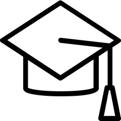 Canvas Print - 
Mortarboard Flat Vector Icon
