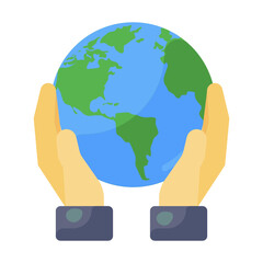 Wall Mural - icon of global success, flat design of job promotion concept