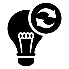 Wall Mural - an icon design of light bulb recycling concept