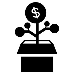 Poster - 
An icon design of investment growth, dollar plant vector 
