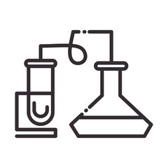 Poster - biology chemical experiment science element line icon style