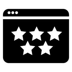 Wall Mural - 
Flat vector of stars inside webpage, website ranking icon 
