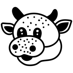 Sticker - Cartoon Cow Vector 