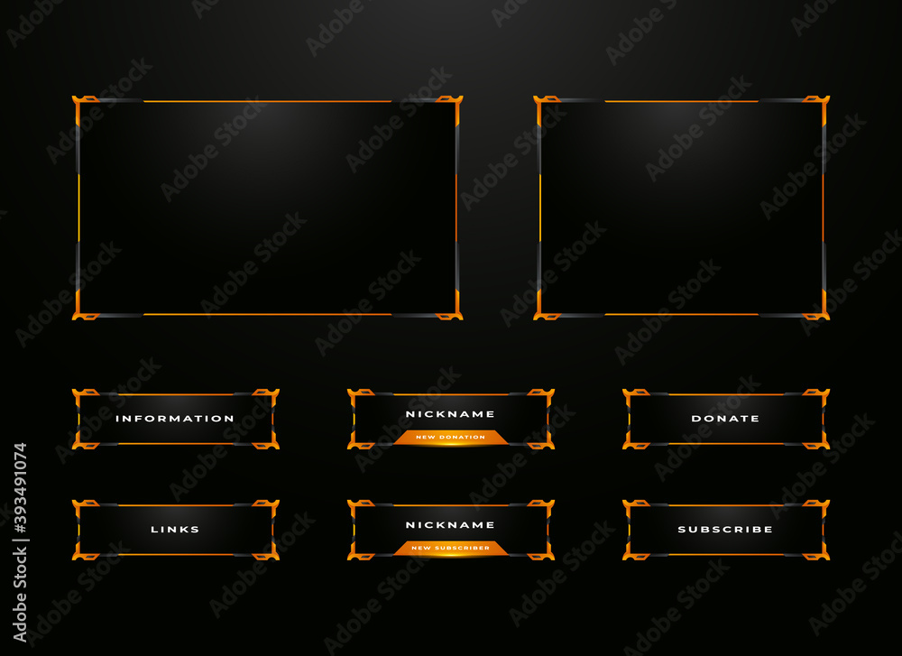 twitch streamer panel overlay set