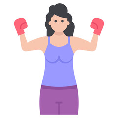 Poster - Female Boxer Vector 