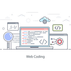 Wall Mural - web coding vector