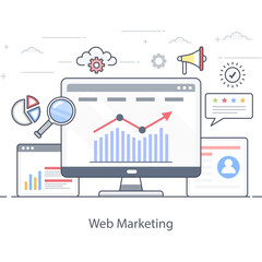 Wall Mural - web marketing illustration