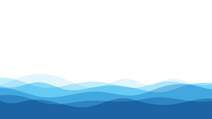Wall Mural - Blue natural water ocean wave layer vector background.
