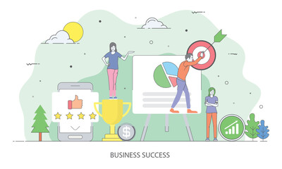 Wall Mural - Business Success Illustration 