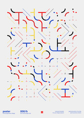 Wall Mural - neomodern poster design layout with abstract vector geometric shapes and forms