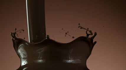 Wall Mural - Super slow motion of hot chocolate. Filmed on high speed cinema camera, 1000fps.