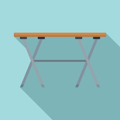 Poster - Folding long table icon. Flat illustration of folding long table vector icon for web design