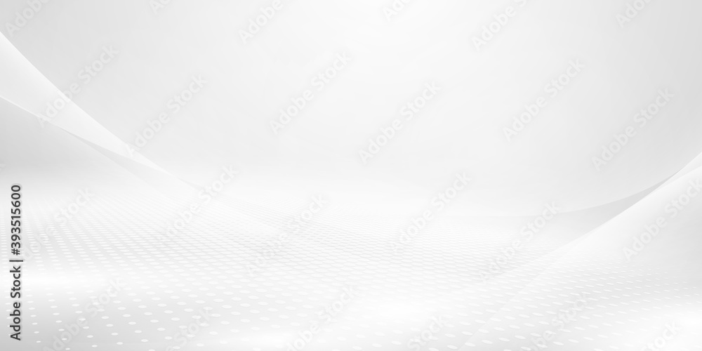 Abstract grey white background poster with dynamic waves. technology network Vector illustration. - obrazy, fototapety, plakaty 
