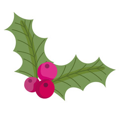 Poster - merry christmas, holly berry decoration icon isolation