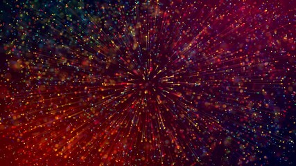 Wall Mural - glow multicolor sparkling particles for bright festive events. 4k abstract beautiful background with