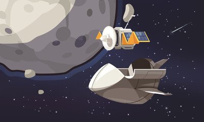 Wall Mural - universe exploration cartoon background