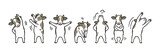 Fototapeta Psy - 体操をするウシのイラスト