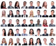 © ASDF - collage of portraits of business people isolated on white