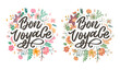 © 1emonkey - Bon Voyage Hand Lettering Vector Calligraphy Travel