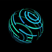 Technology Vector Spheres. Digital HUD Element Consisting Of Lines. Futuristic Illustration.