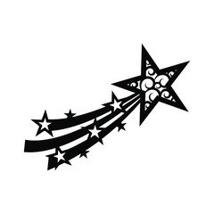 Wall Mural - shooting star, vector christmas decoration comet.