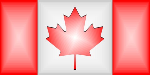 Wall Mural - Canada Gradient Flag - Illustration, 
Three dimensional flag of Canada