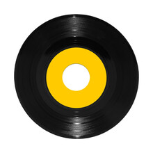 Vinyl 45rpm Single Record On White With Clipping Path