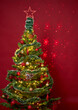 © Xalanx - Christmas tree on red background