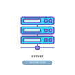 © Yaprativa - server icon vector illustration. server icon lineal color design.