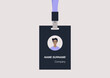 © nadia_snopek - ID badge template, conference accessories, modern corporate culture, a portrait of a young male character