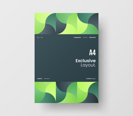 Vertical corporate identity A4 report cover. Abstract geometric vector business presentation design layout. Amazing company front page illustration brochure template.