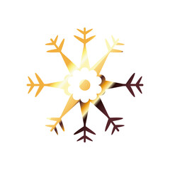 Wall Mural - snowflake, christmas and winter concept, golden degraded style icon