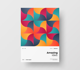 Vertical corporate identity A4 report cover. Abstract geometric vector business presentation design layout. Amazing company front page illustration brochure template.