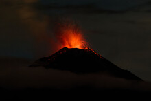 Reventador Volcano Night Eruption - Napo Province, Ecuador