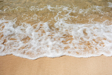 Wave, sandy beach, clear blue water View of the sea, sunrise, Asia, tourism, power of the sea, morning, beautiful sea view