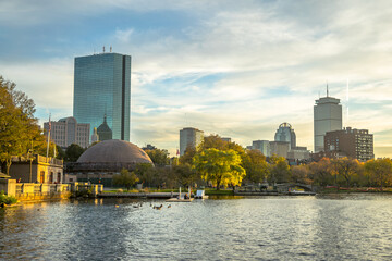 Late in the day on the Charles River Esplanade in Boston